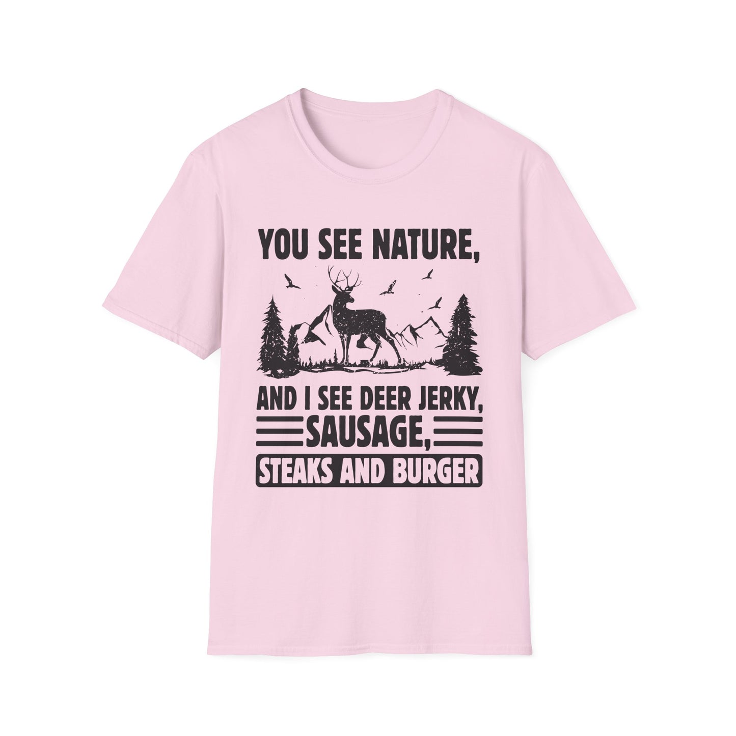 Nature and Jerky Lover's Unisex T-Shirt | Funny Outdoor Humor Tee, Gift for Hunters
