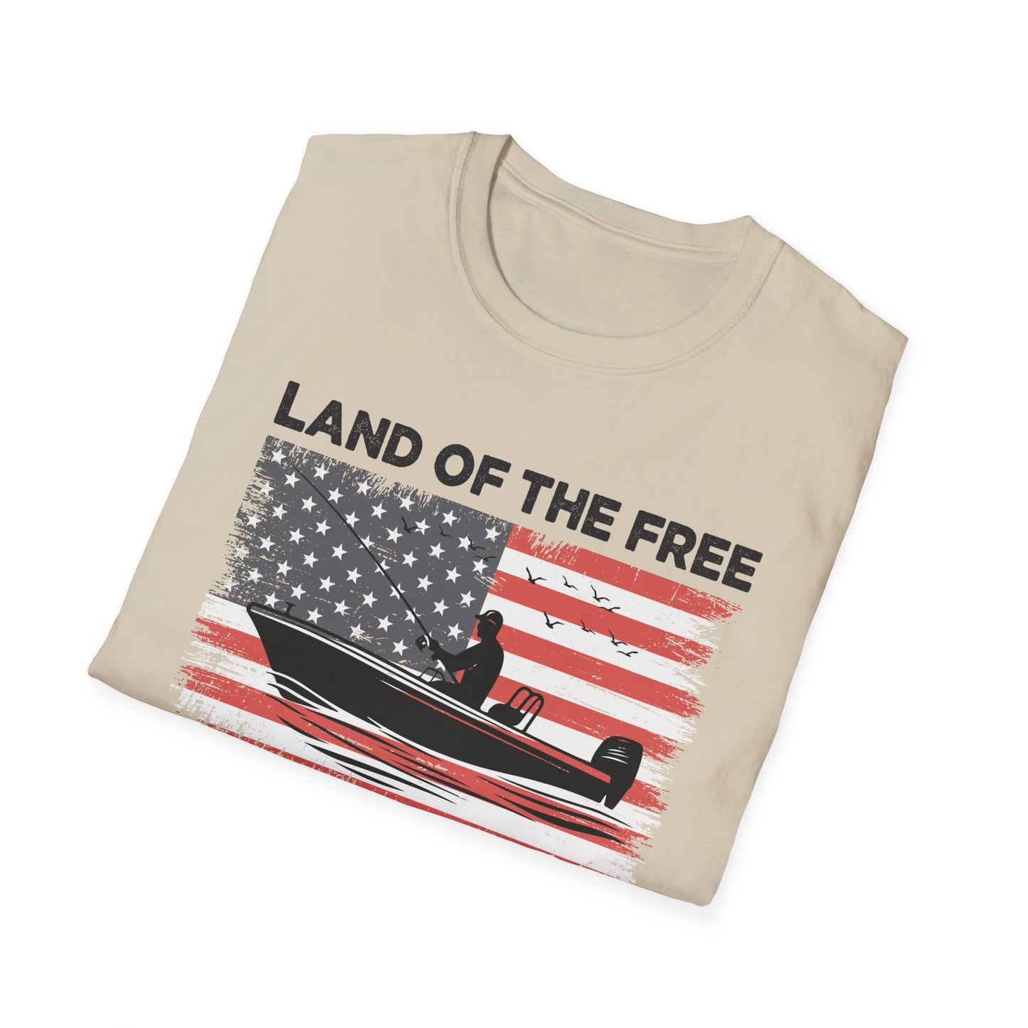 Land of the Free Fishing T-Shirt | Home of the Angler Graphic Tee for Outdoor Enthusiasts