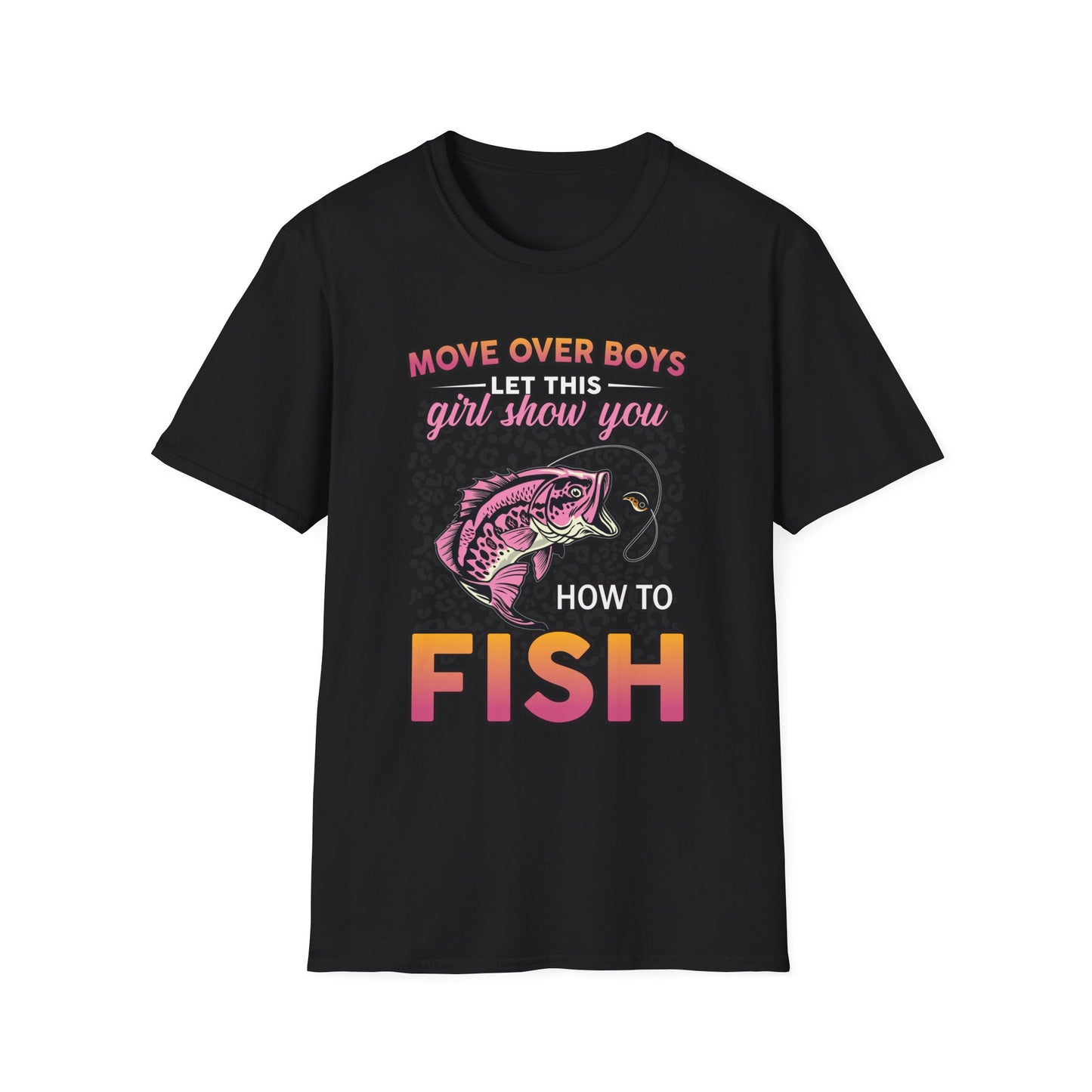 Fishing T-Shirt for Girls - 'Move Over Boys, Let This Girl Show You How to Fish'