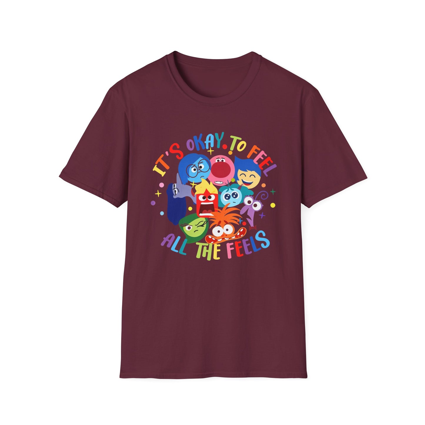 Emotional Expression T-Shirt - It's Okay to Feel, Feelings Tee, Comfortable Graphic Top, Gift for Self-Care, Mental Health Awareness