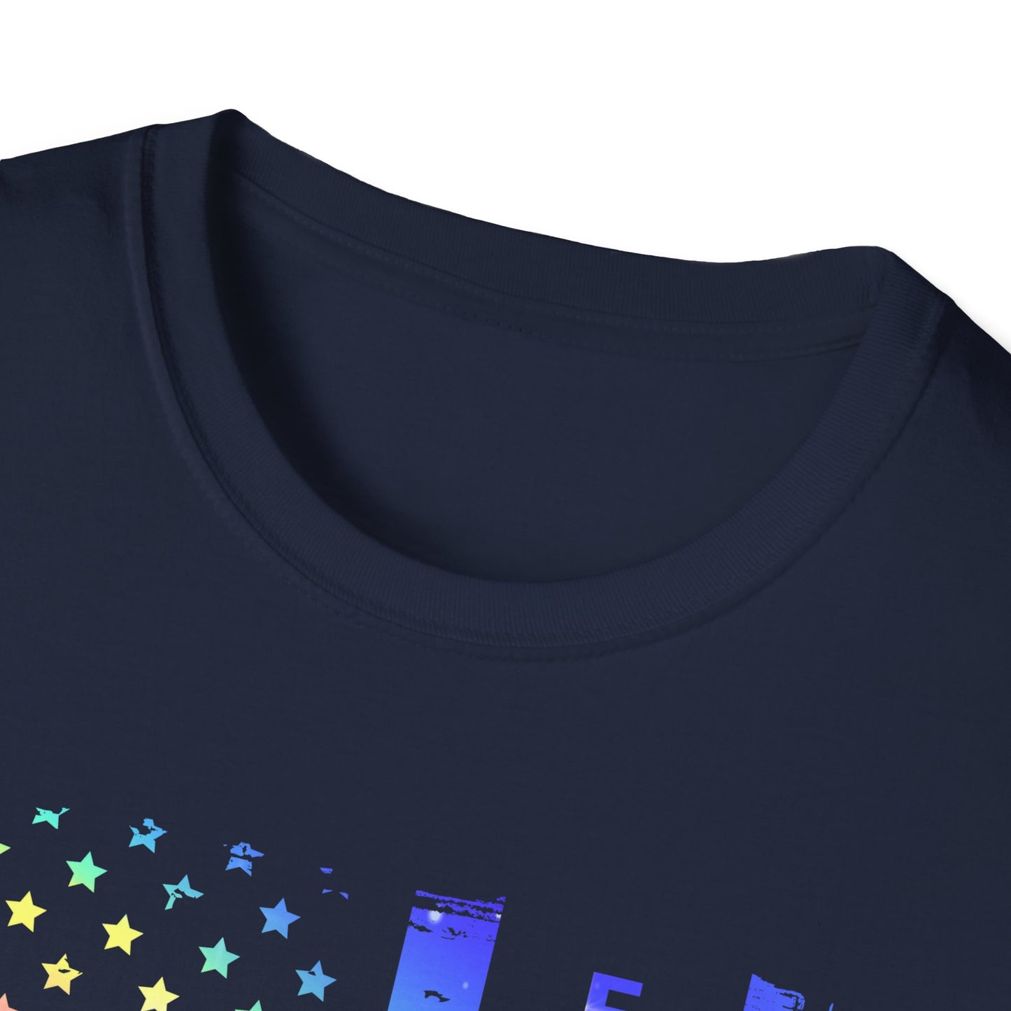 Pride Firefighter Unisex Softstyle T-Shirt - Colorful American Flag Design,,,..