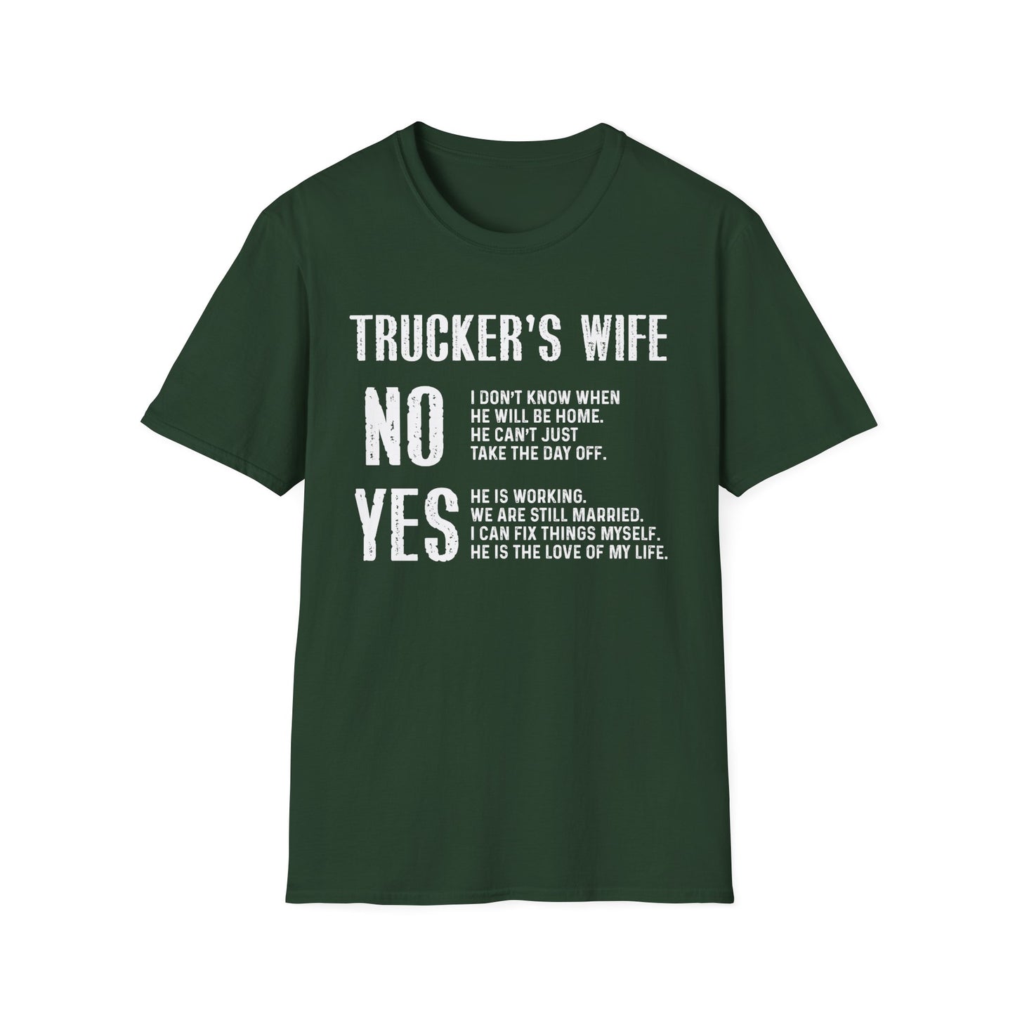 Trucker's Wife Tee, Funny Unisex Jersey Tee, Wife Gift, Trucker Apparel, Casual Humor T-Shirt