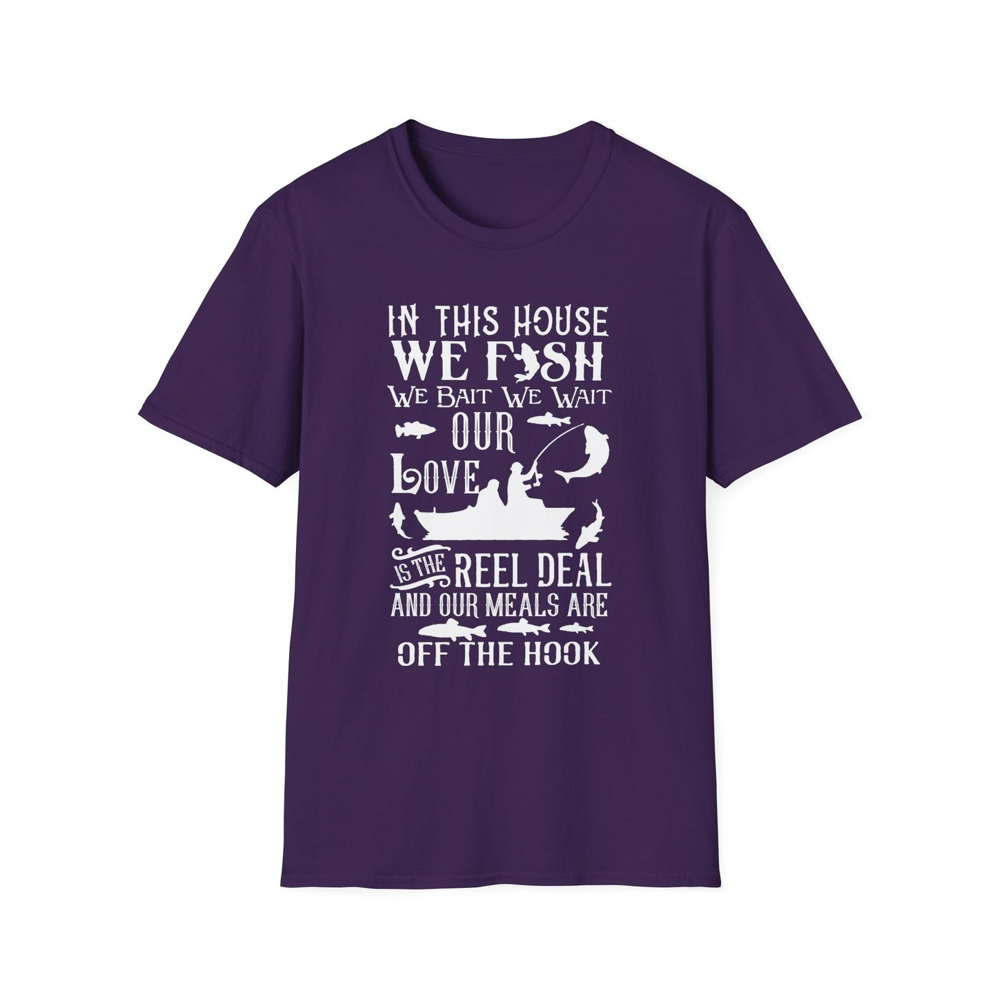 Fishing Love Unisex Softstyle T-Shirt - Perfect Gift for Fishermen