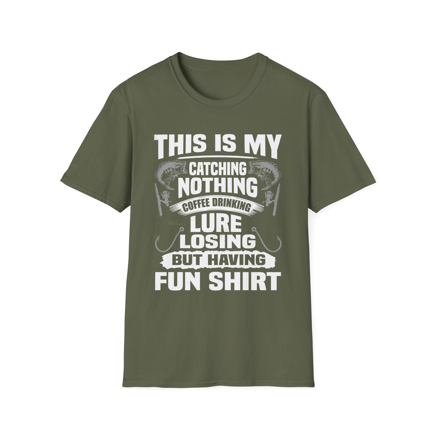 Fishing Humor T-Shirt, Fun Fishing Tee, Gift for Fisherman, Coffee Drinking Shirt, Casual Fishing Apparel, Outdoor Adventure Clothing