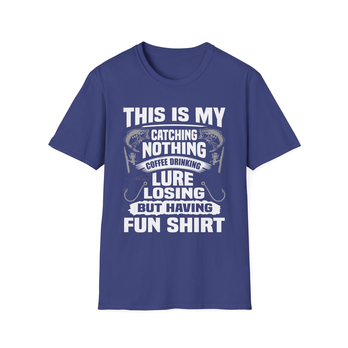 Fishing Humor T-Shirt, Fun Fishing Tee, Gift for Fisherman, Coffee Drinking Shirt, Casual Fishing Apparel, Outdoor Adventure Clothing