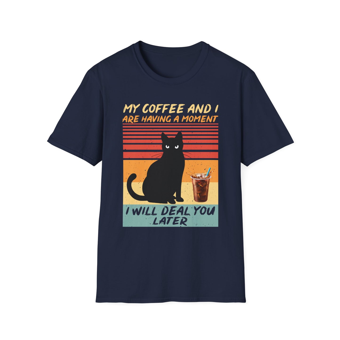 Vintage Cat Coffee T-Shirt | Funny Pet Lover Gift, Coffee Enthusiast Apparel, Casual Wear, Unisex Tee, Cat Mom Shirt
