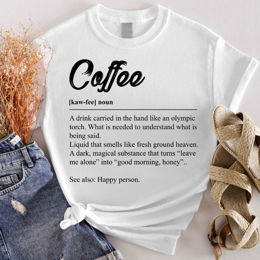 Coffee Noun Lovers Unisex T-Shirt | Cute Coffee Gift | Casual Wear | Birthday Present | Café Style Tee | Coffee Enthusiast Apparel
