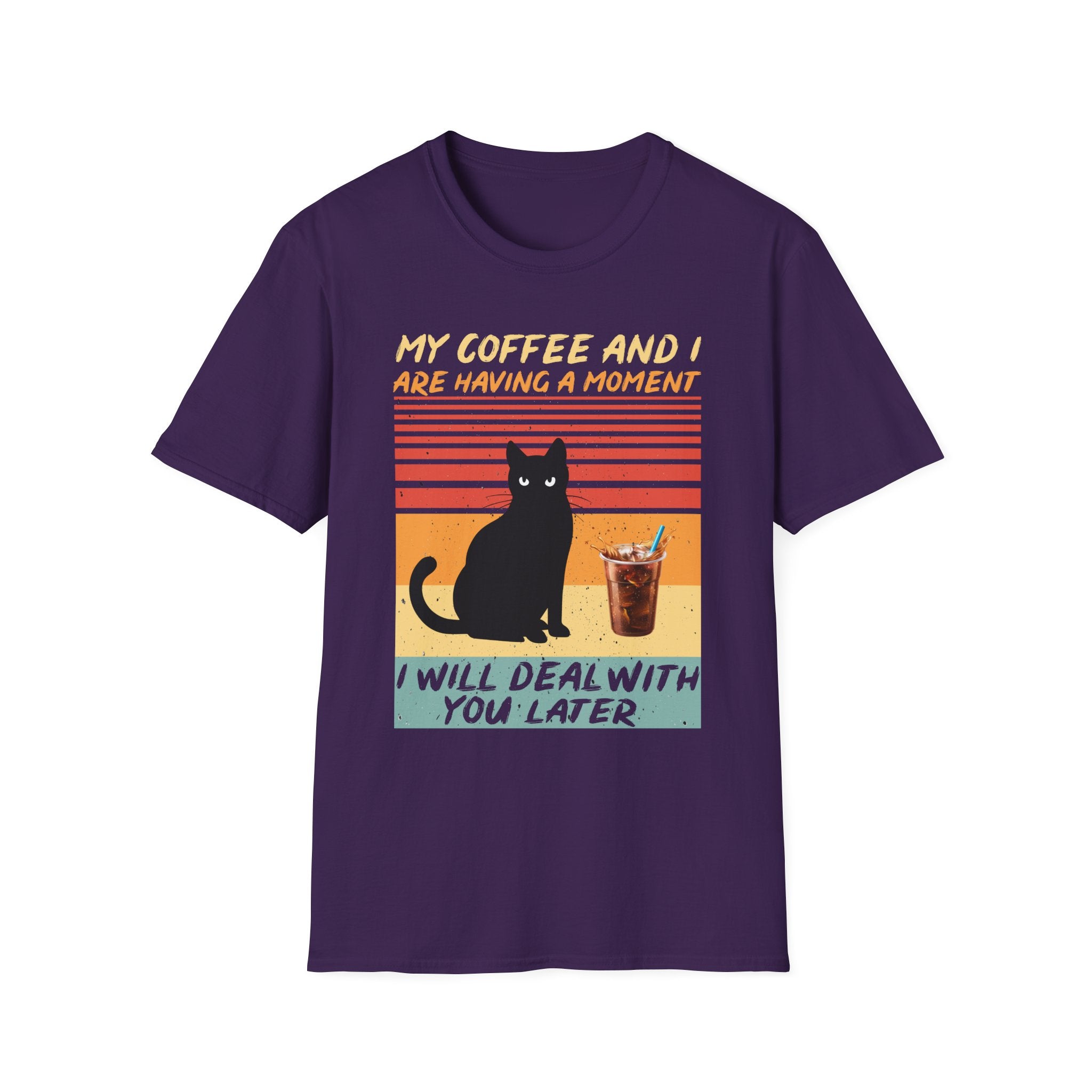 Vintage Cat Coffee T-Shirt | Funny Pet Lover Gift, Coffee Enthusiast Apparel, Casual Wear, Unisex Tee, Cat Mom Shirt