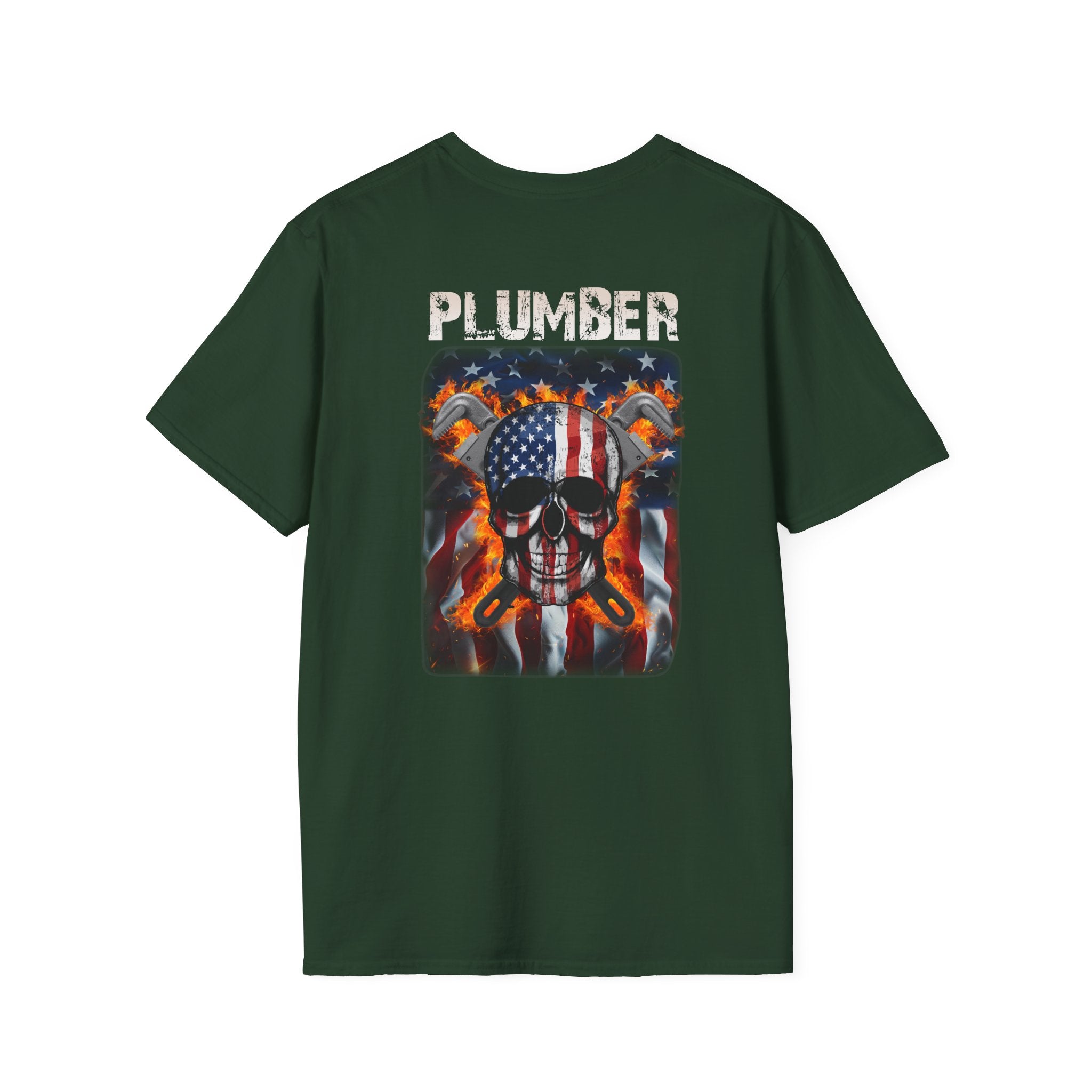 Skull Plumber T-Shirt, Cool Plumber Gift, Vintage Style Tee, Unique DIY T-Shirt, Men's Graphic Shirt