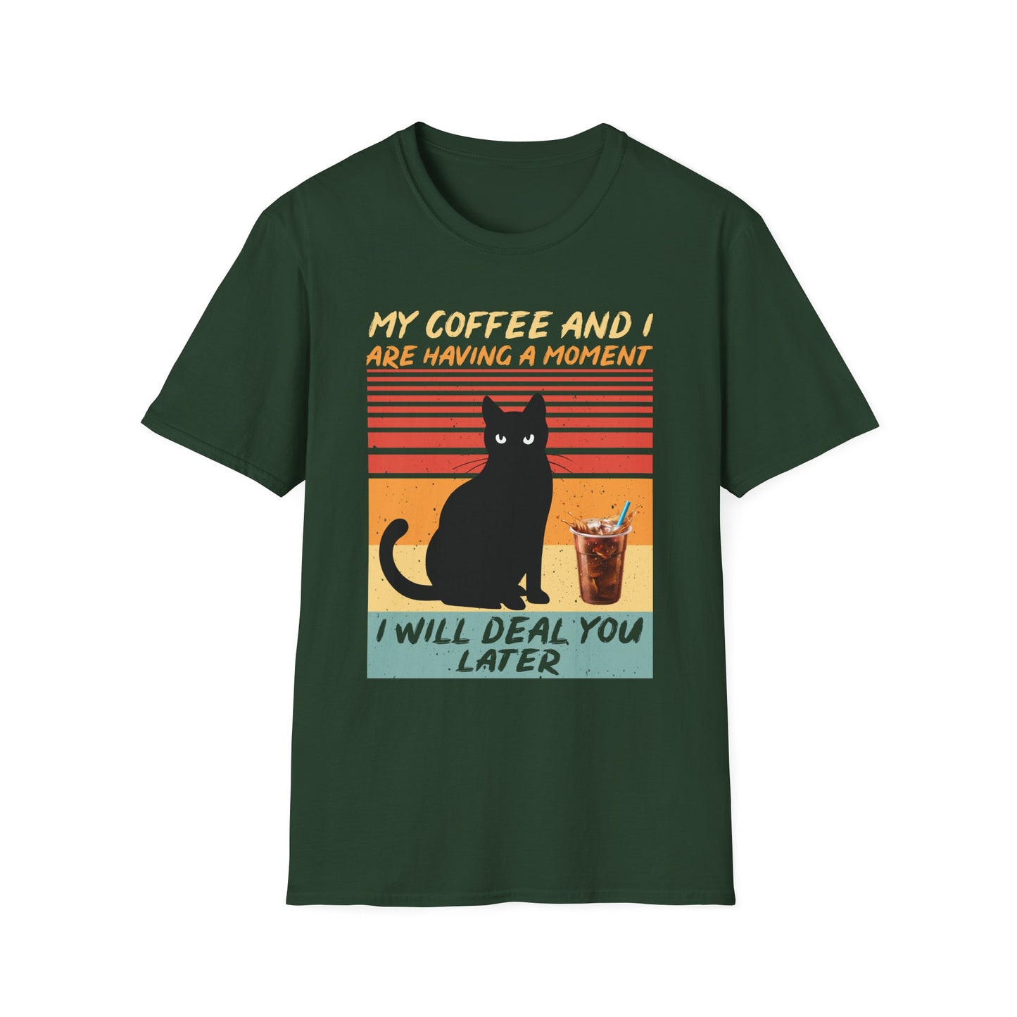 Vintage Cat Coffee T-Shirt | Funny Pet Lover Gift, Coffee Enthusiast Apparel, Casual Wear, Unisex Tee, Cat Mom Shirt