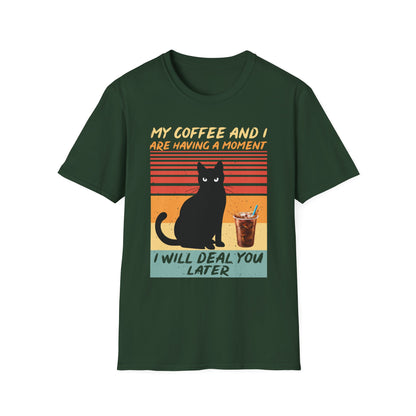 Vintage Cat Coffee T-Shirt | Funny Pet Lover Gift, Coffee Enthusiast Apparel, Casual Wear, Unisex Tee, Cat Mom Shirt