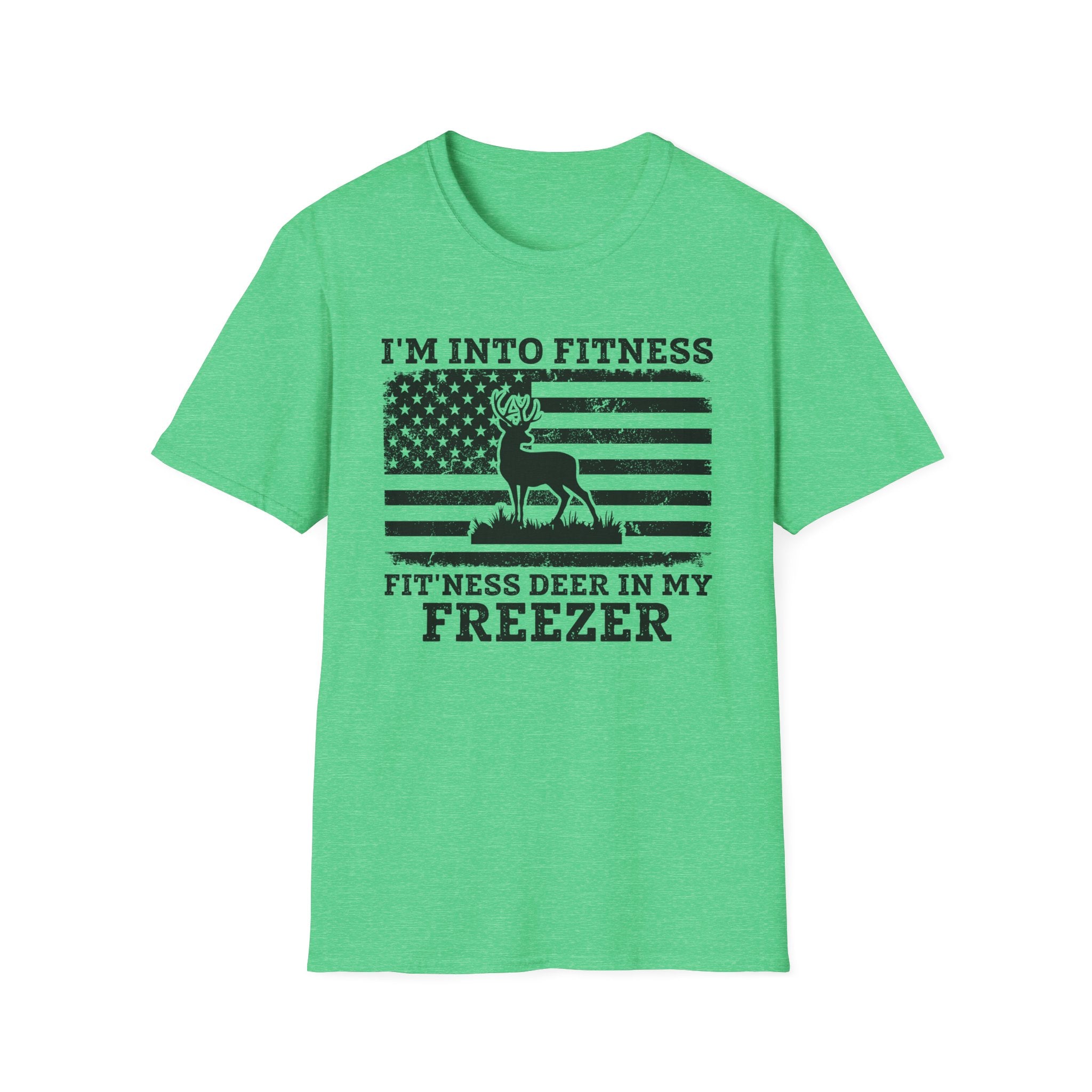 I'm Into Fitness Deer Graphic T-Shirt - Unisex Softstyle Tee for Outdoor Enthusiasts