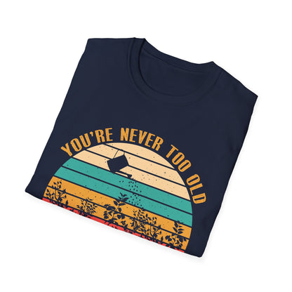 Vintage Play in the Dirt Unisex Softstyle T-Shirt - Fun Outdoor Gardening Tees for All Ages