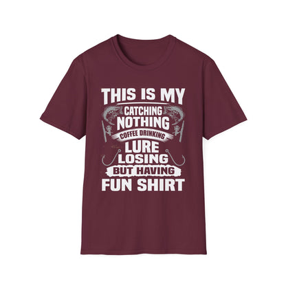 Fishing Humor T-Shirt, Fun Fishing Tee, Gift for Fisherman, Coffee Drinking Shirt, Casual Fishing Apparel, Outdoor Adventure Clothing