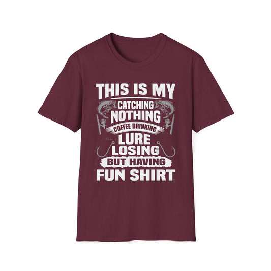 Fishing Humor T-Shirt, Fun Fishing Tee, Gift for Fisherman, Coffee Drinking Shirt, Casual Fishing Apparel, Outdoor Adventure Clothing