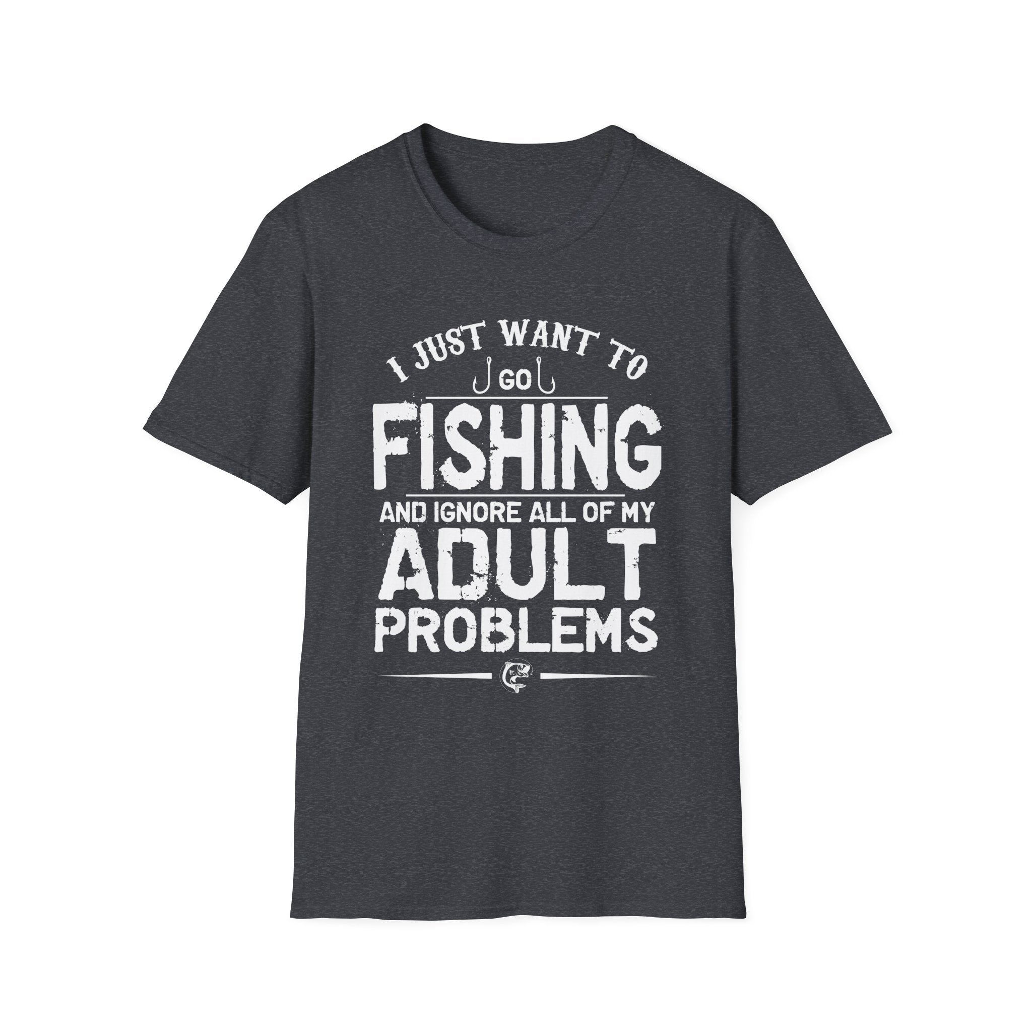 I Just Want to Fish Unisex Softstyle T-Shirt - Funny Fishing Apparel