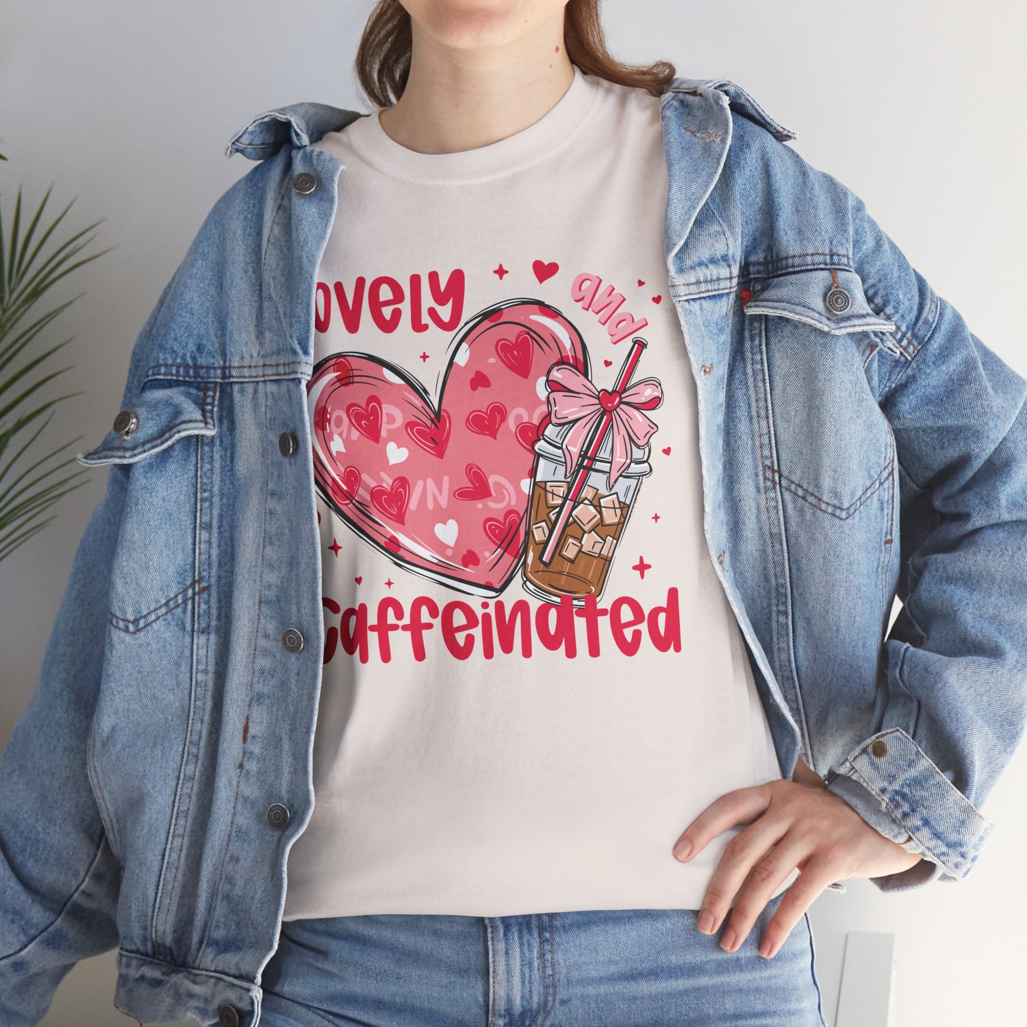 Lovely and Caffeinated T-Shirt — Valentine Coffee Heart Tee
