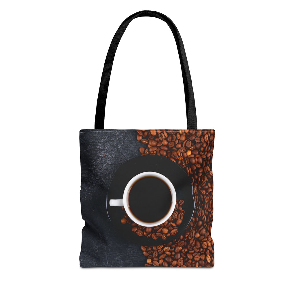 Coffee Lovers Tote Bag, AOP Drink Design, Perfect for Everyday Use, Gift for Baristas, Sustainable Fashion Accessory, Casual Day Bag