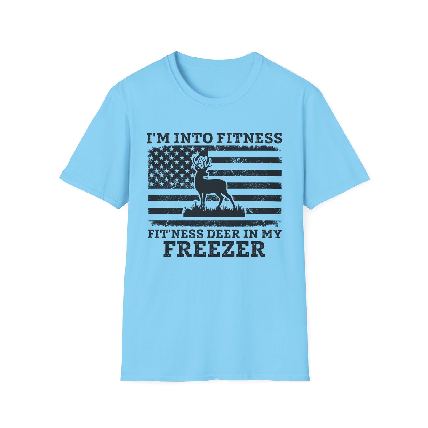 I'm Into Fitness Deer Graphic T-Shirt - Unisex Softstyle Tee for Outdoor Enthusiasts