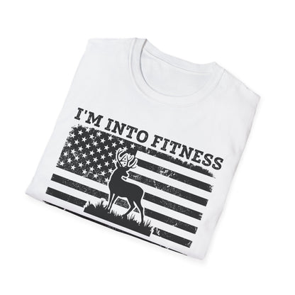 I'm Into Fitness Deer Graphic T-Shirt - Unisex Softstyle Tee for Outdoor Enthusiasts