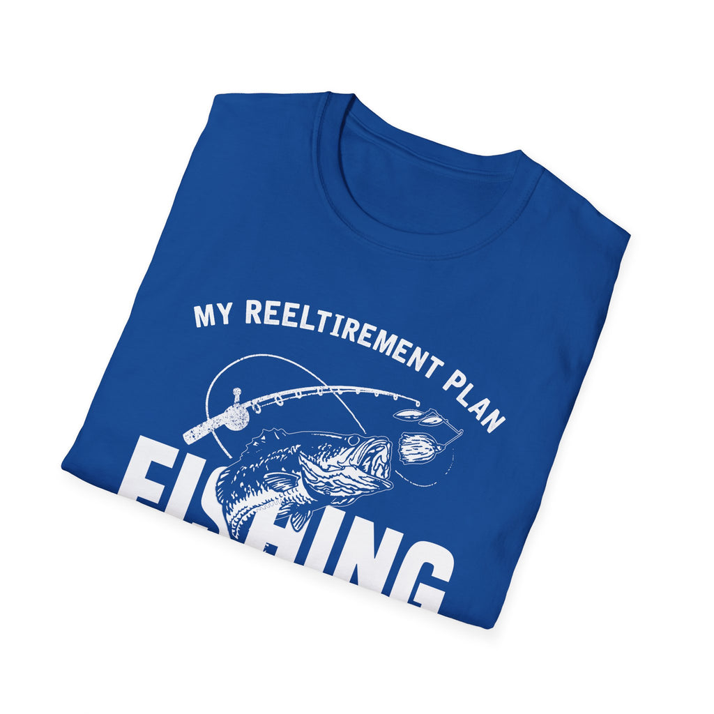 Funny Fishing Unisex Softstyle T-Shirt - My Reel Itirement Plan