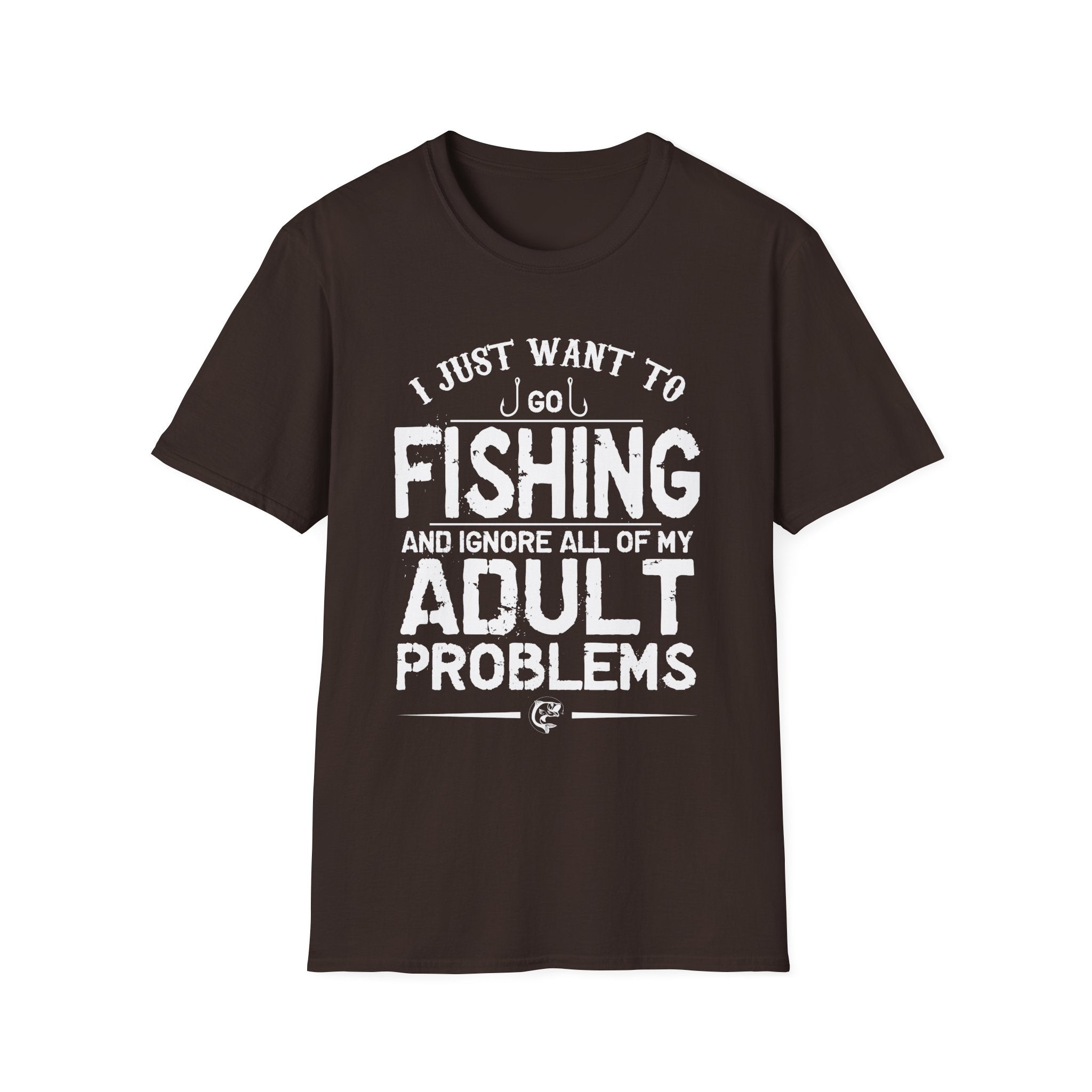 I Just Want to Fish Unisex Softstyle T-Shirt - Funny Fishing Apparel