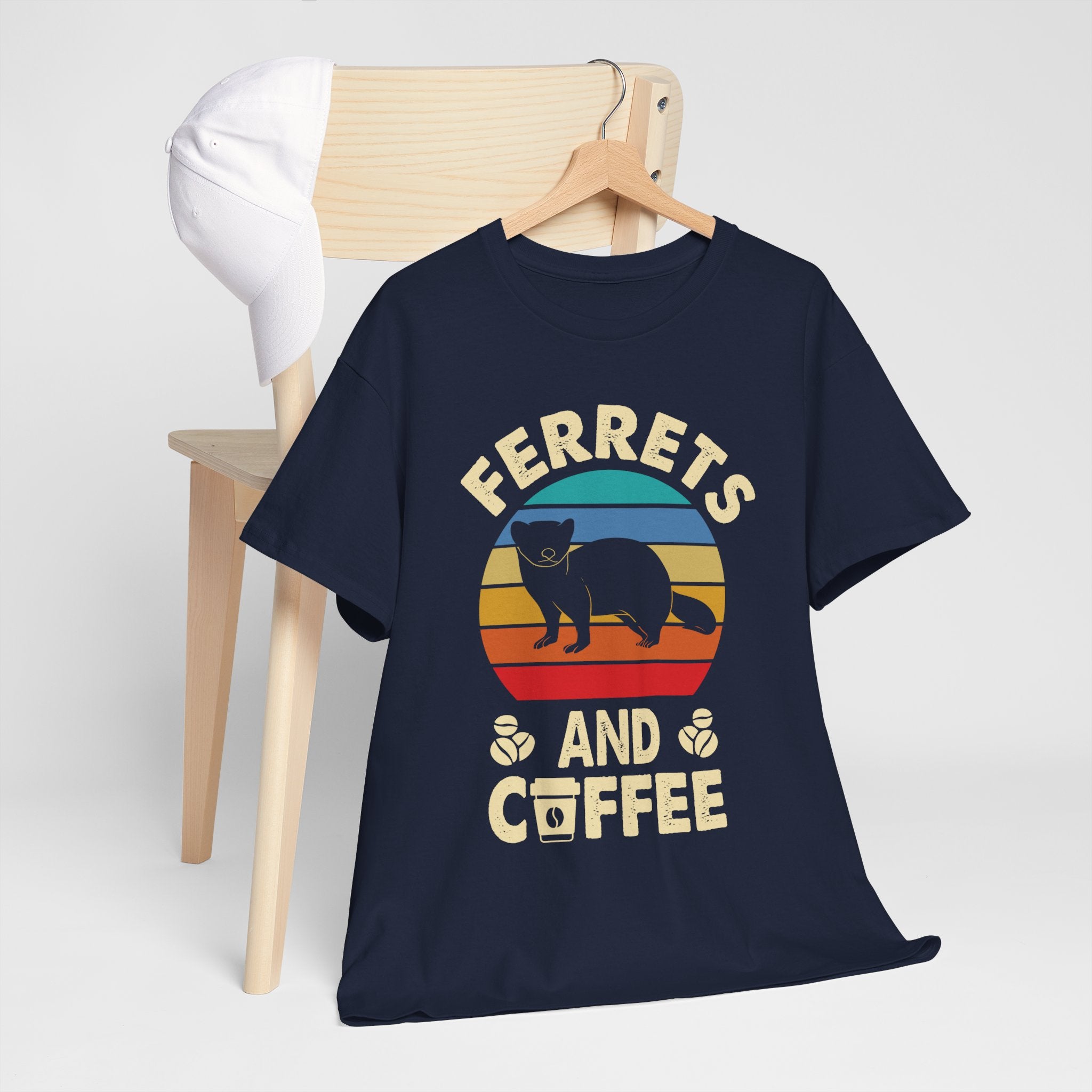 Ferrets and Coffee T-Shirt – Vintage Sunrise Ferret Lover Tee