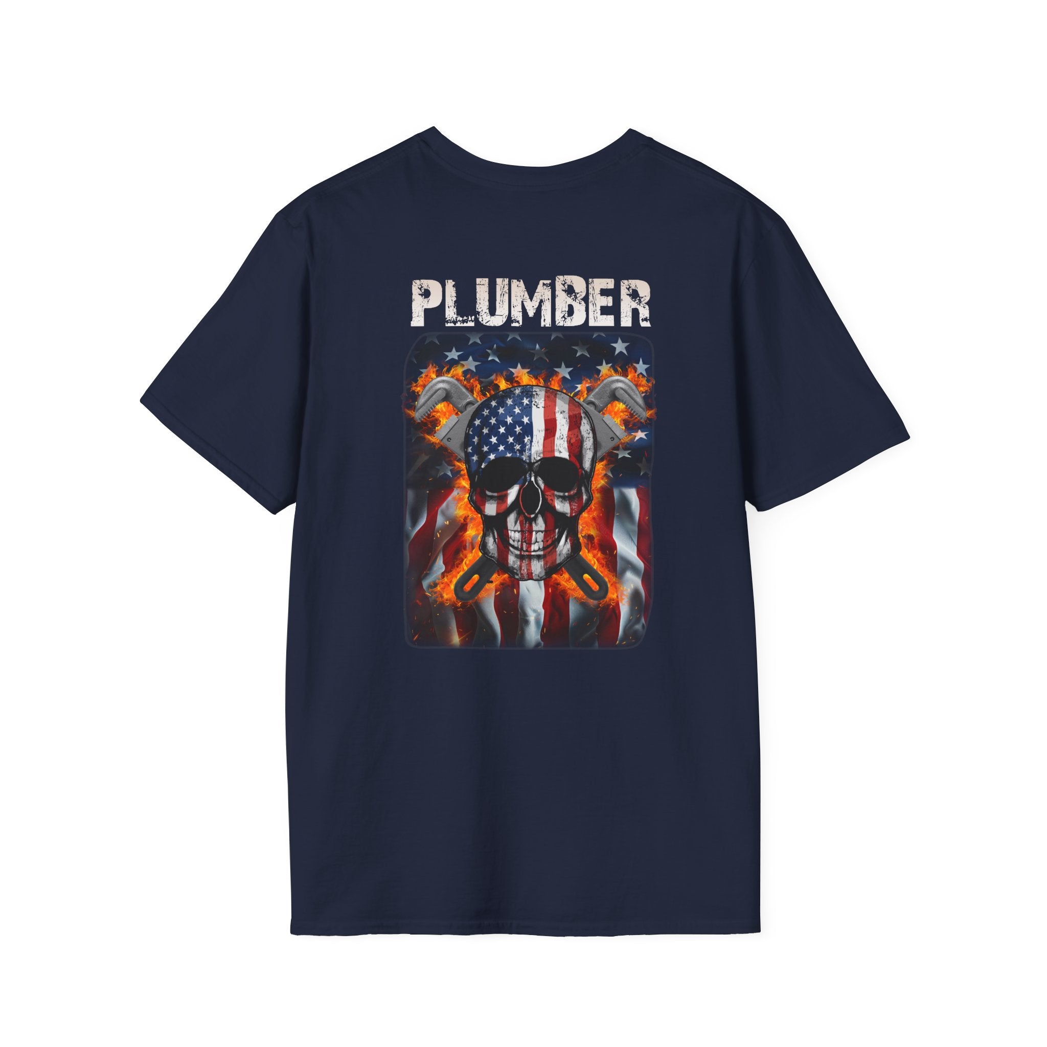 Skull Plumber T-Shirt, Cool Plumber Gift, Vintage Style Tee, Unique DIY T-Shirt, Men's Graphic Shirt