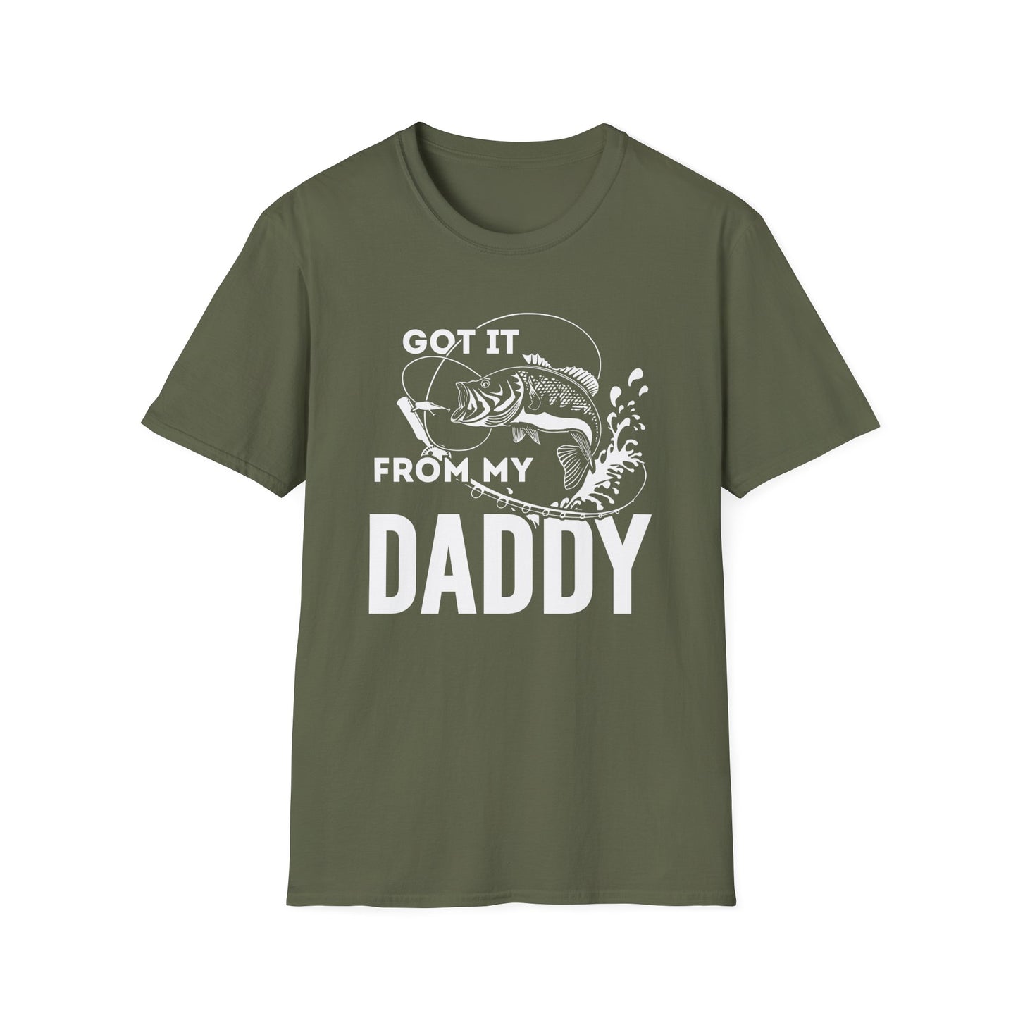 Fishing Dad Unisex Softstyle T-Shirt - "Got It From My Daddy" - Perfect Gift for Father's Day