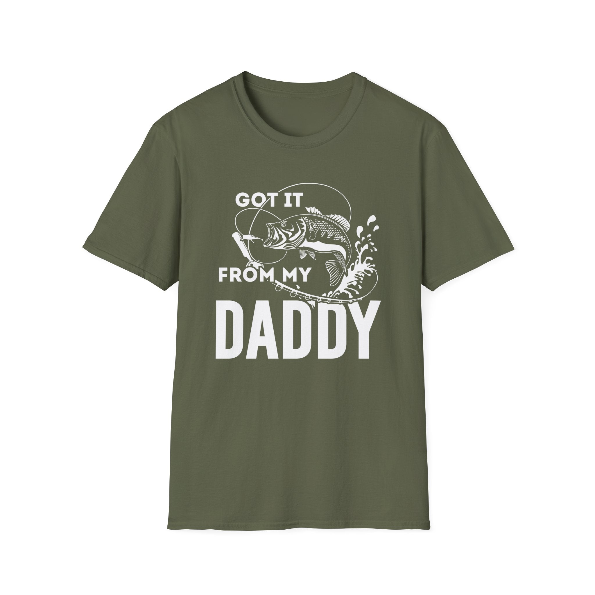 Fishing Dad Unisex Softstyle T-Shirt - "Got It From My Daddy" - Perfect Gift for Father's Day