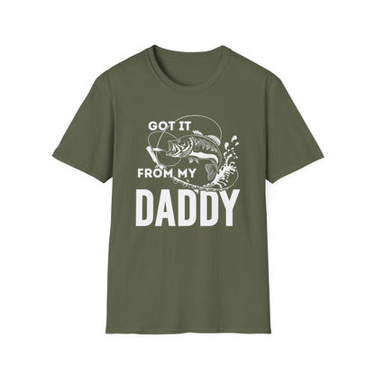 Fishing Dad Unisex Softstyle T-Shirt - "Got It From My Daddy" - Perfect Gift for Father's Day