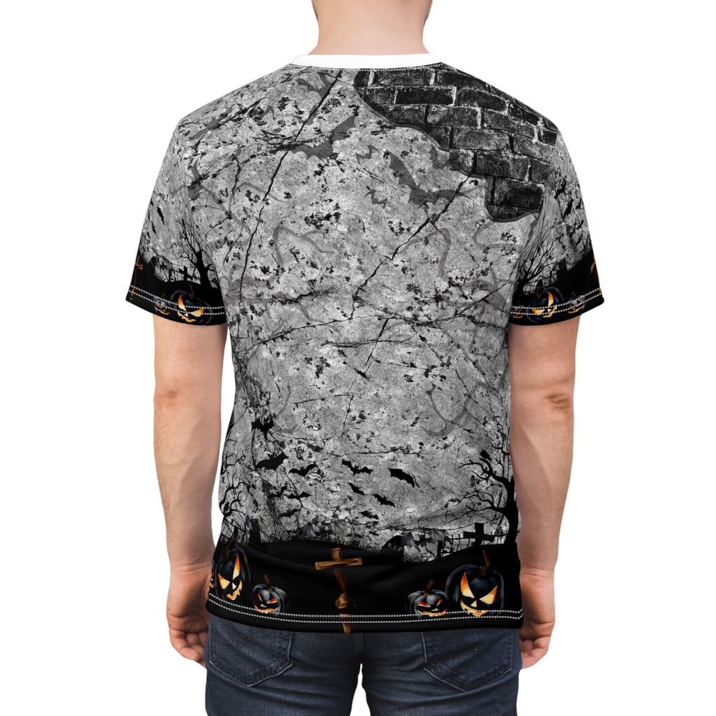 Halloween Firefighter Tee, Spooky Unisex T-Shirt, Graphic Tee for Firefighting Enthusiasts, Halloween Costume Attire, Unique Gift