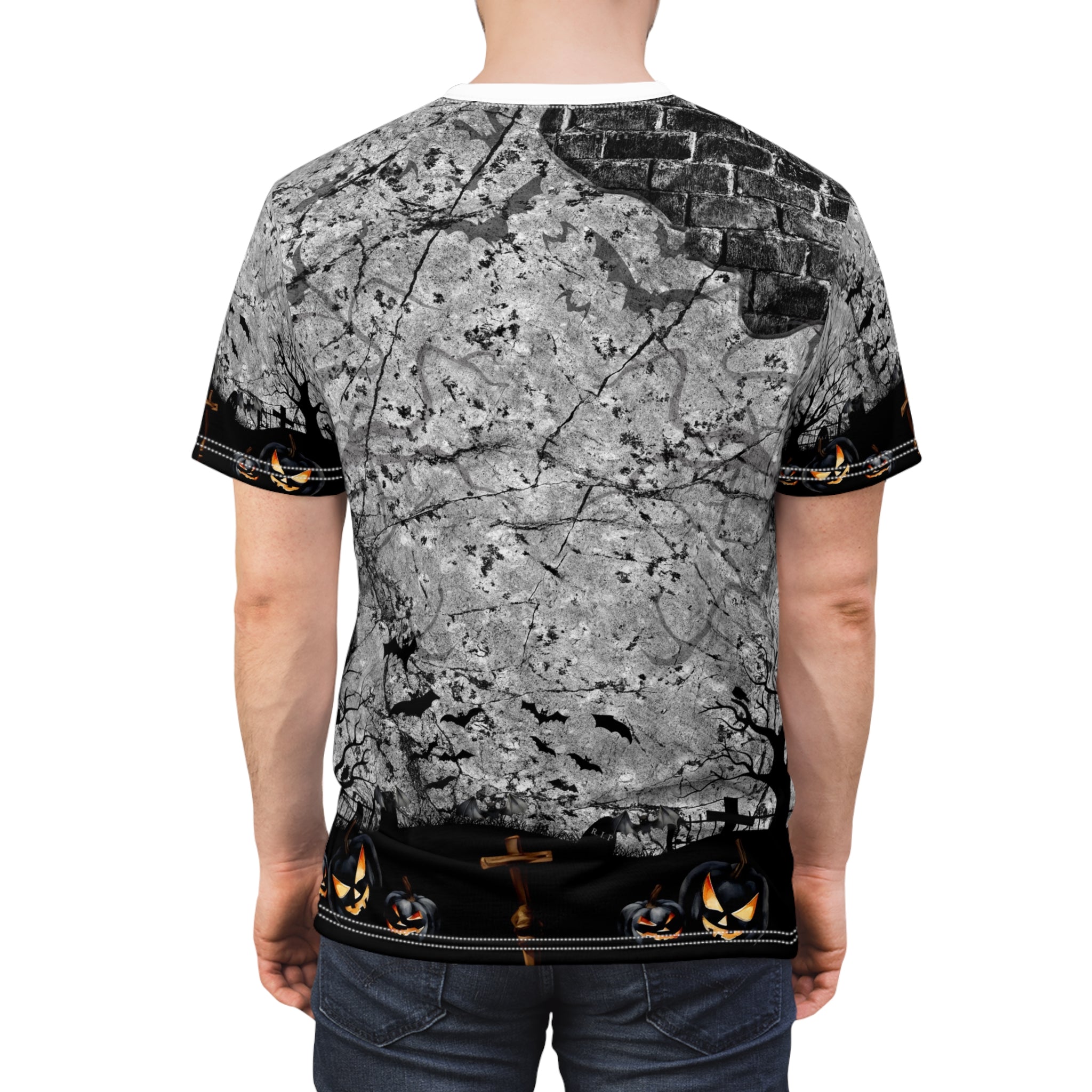 Halloween Firefighter Tee, Spooky Unisex T-Shirt, Graphic Tee for Firefighting Enthusiasts, Halloween Costume Attire, Unique Gift