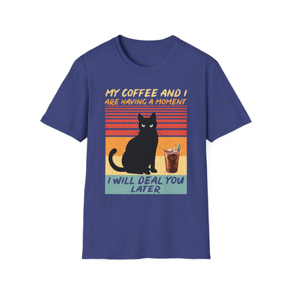 Vintage Cat Coffee T-Shirt | Funny Pet Lover Gift, Coffee Enthusiast Apparel, Casual Wear, Unisex Tee, Cat Mom Shirt
