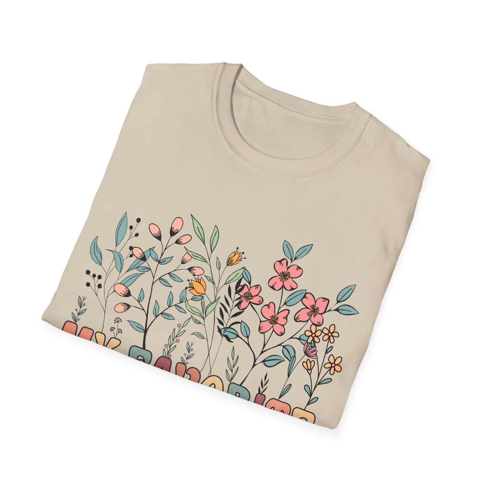 Floral Grandma T-Shirt - My Favorite People Call Me - Unisex Softstyle Tee