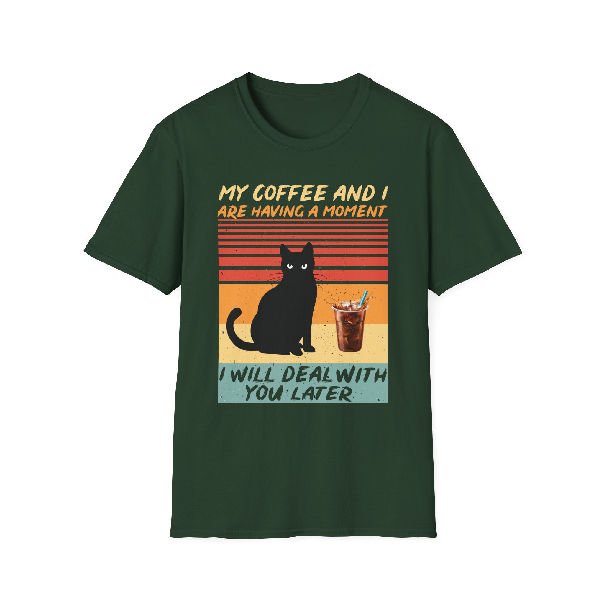 Vintage Cat Coffee T-Shirt | Funny Pet Lover Gift, Coffee Enthusiast Apparel, Casual Wear, Unisex Tee, Cat Mom Shirt