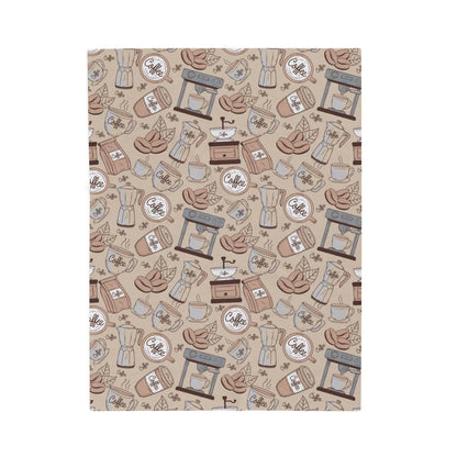 Cozy Coffee-Themed Velveteen Plush Blanket, Perfect for Coffee Lovers, Gift for Home Decor, Soft Throw for Fall, Warm Blanket for Relaxing