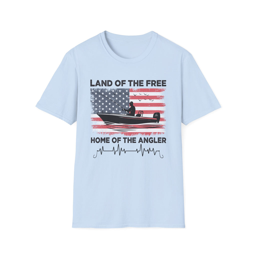 Land of the Free Fishing T-Shirt | Home of the Angler Graphic Tee for Outdoor Enthusiasts