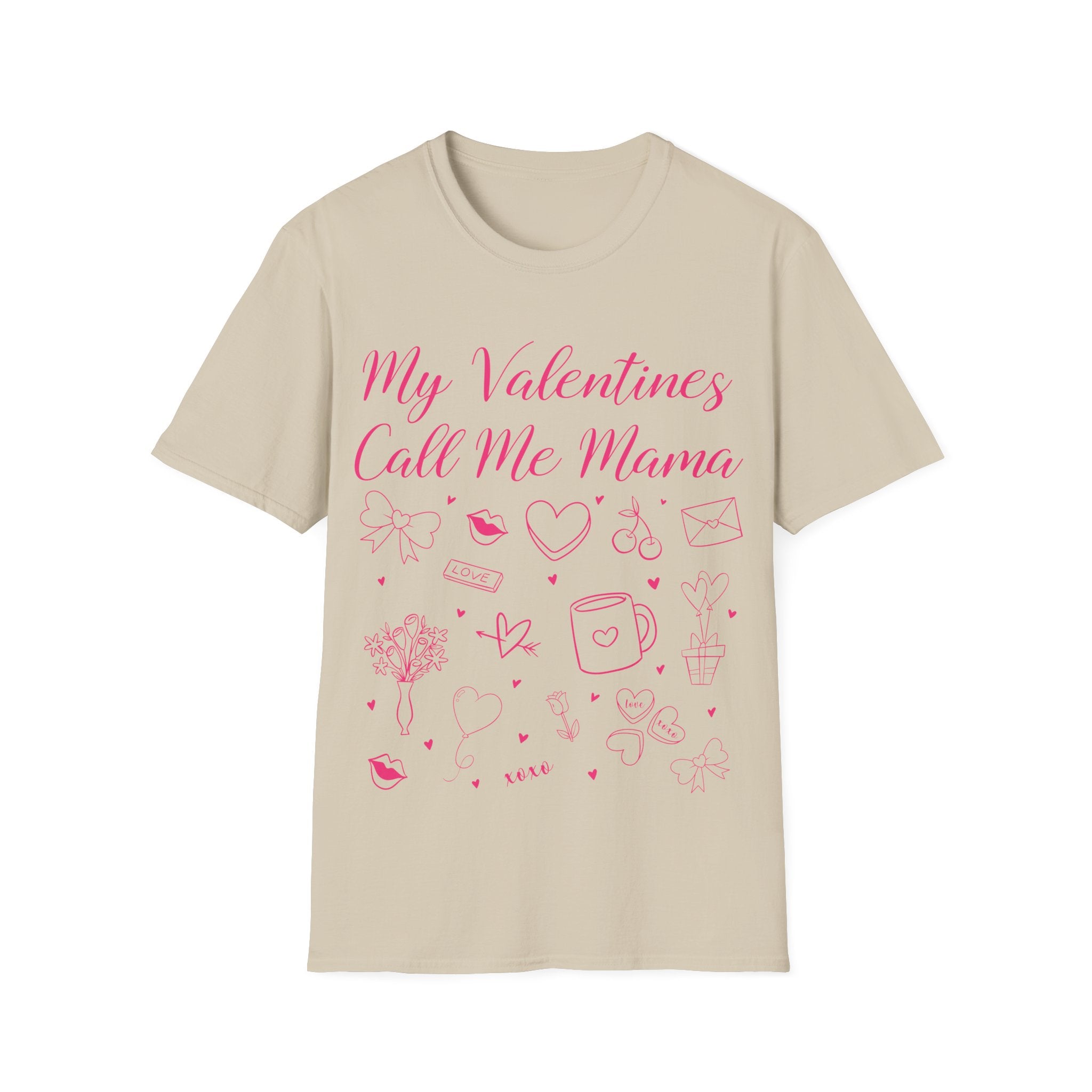 My Valentines Call Me Mama Unisex Softstyle T-Shirt