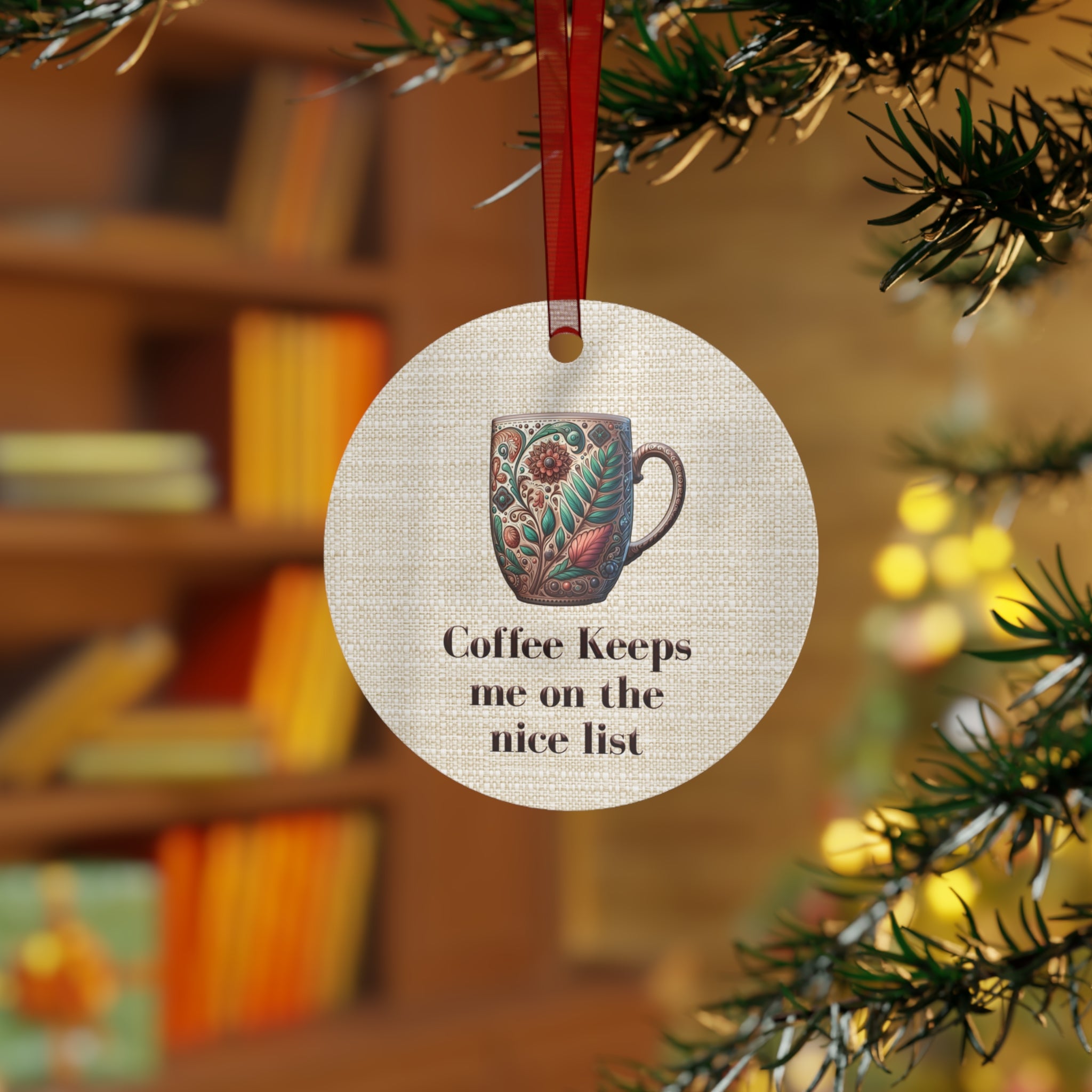 Coffee Lovers Metal Ornaments - Holiday Decorations, Unique Gifts, Ornaments, Coffee-Themed Decor
