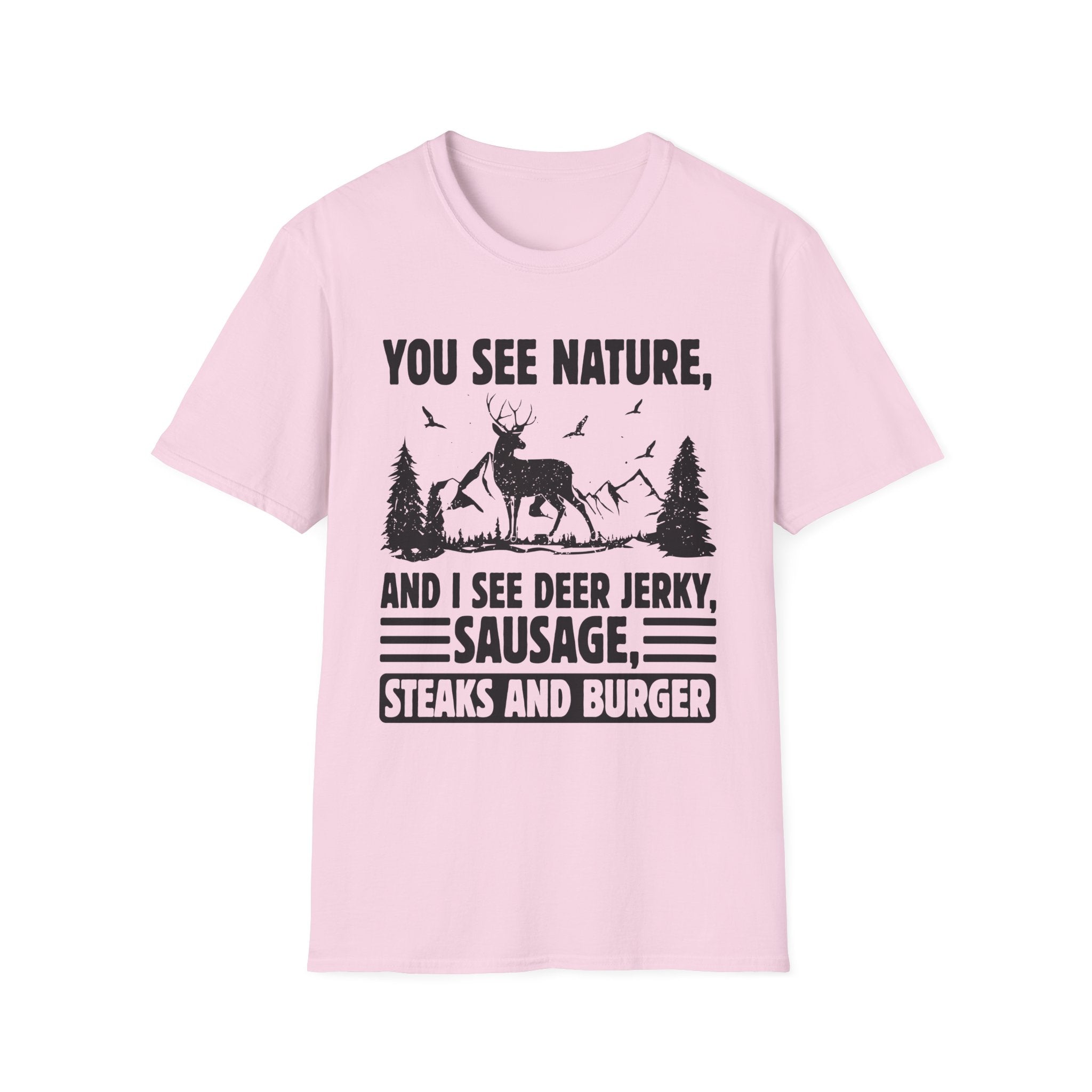 Nature and Jerky Lover's Unisex T-Shirt | Funny Outdoor Humor Tee, Gift for Hunters