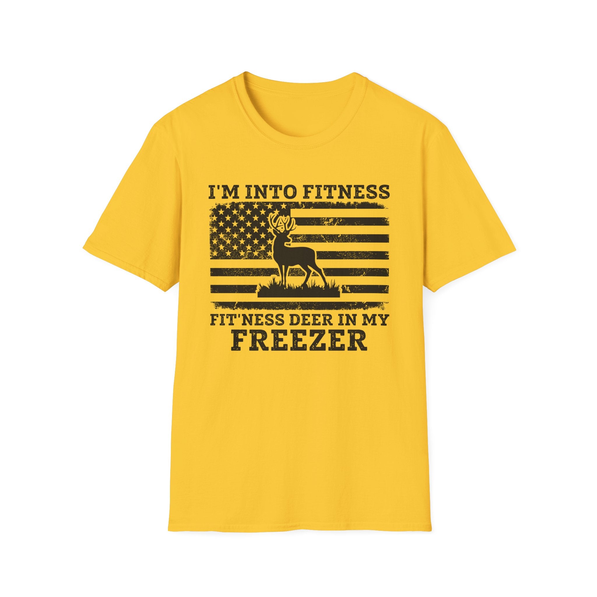 I'm Into Fitness Deer Graphic T-Shirt - Unisex Softstyle Tee for Outdoor Enthusiasts