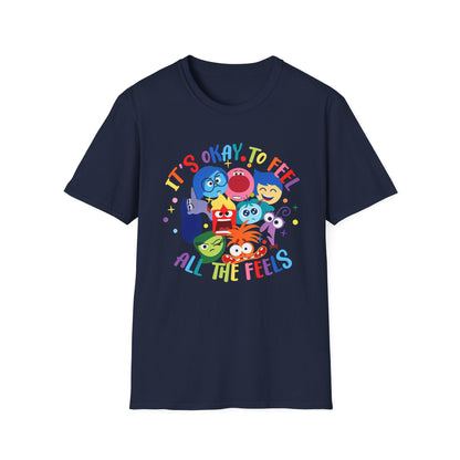 Emotional Expression T-Shirt - It's Okay to Feel, Feelings Tee, Comfortable Graphic Top, Gift for Self-Care, Mental Health Awareness