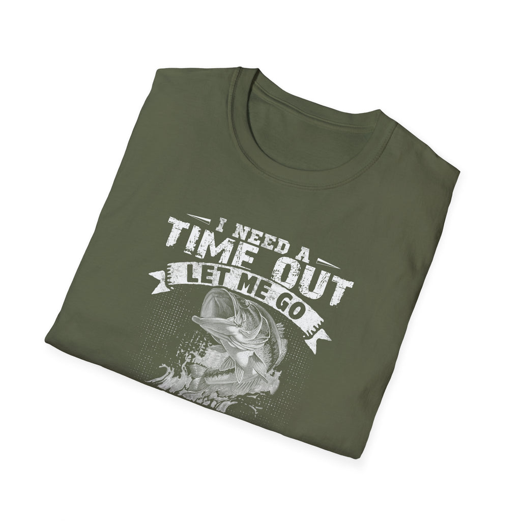 Funny Fishing T-Shirt – "I Need a Time Out, Let Me Go Fishing"