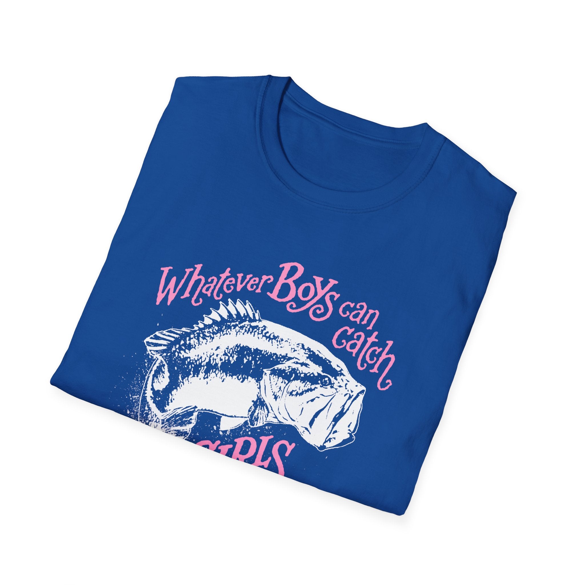 Girls Can Catch Bigger T-Shirt - Fishing Statement Tee for Women