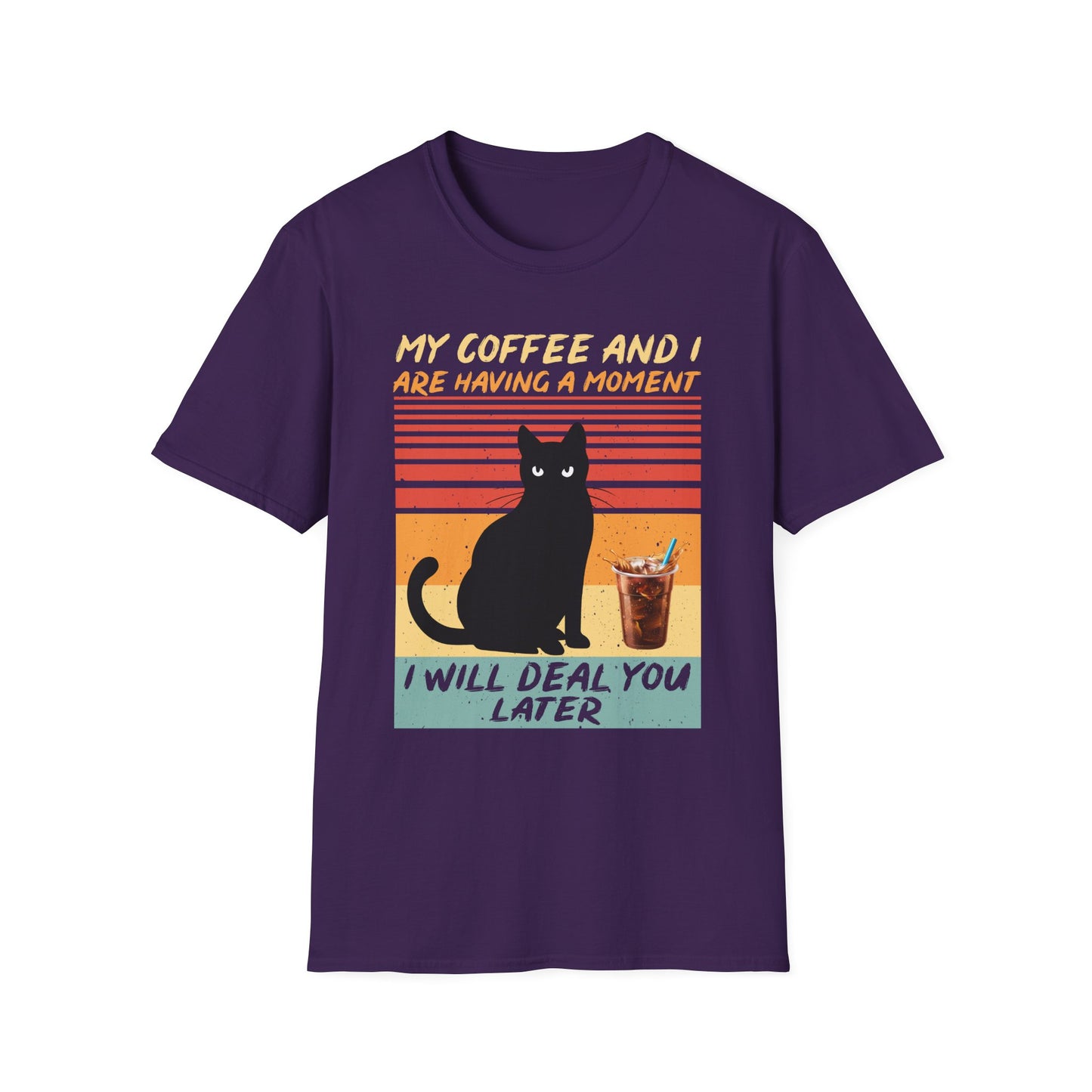 Vintage Cat Coffee T-Shirt | Funny Pet Lover Gift, Coffee Enthusiast Apparel, Casual Wear, Unisex Tee, Cat Mom Shirt