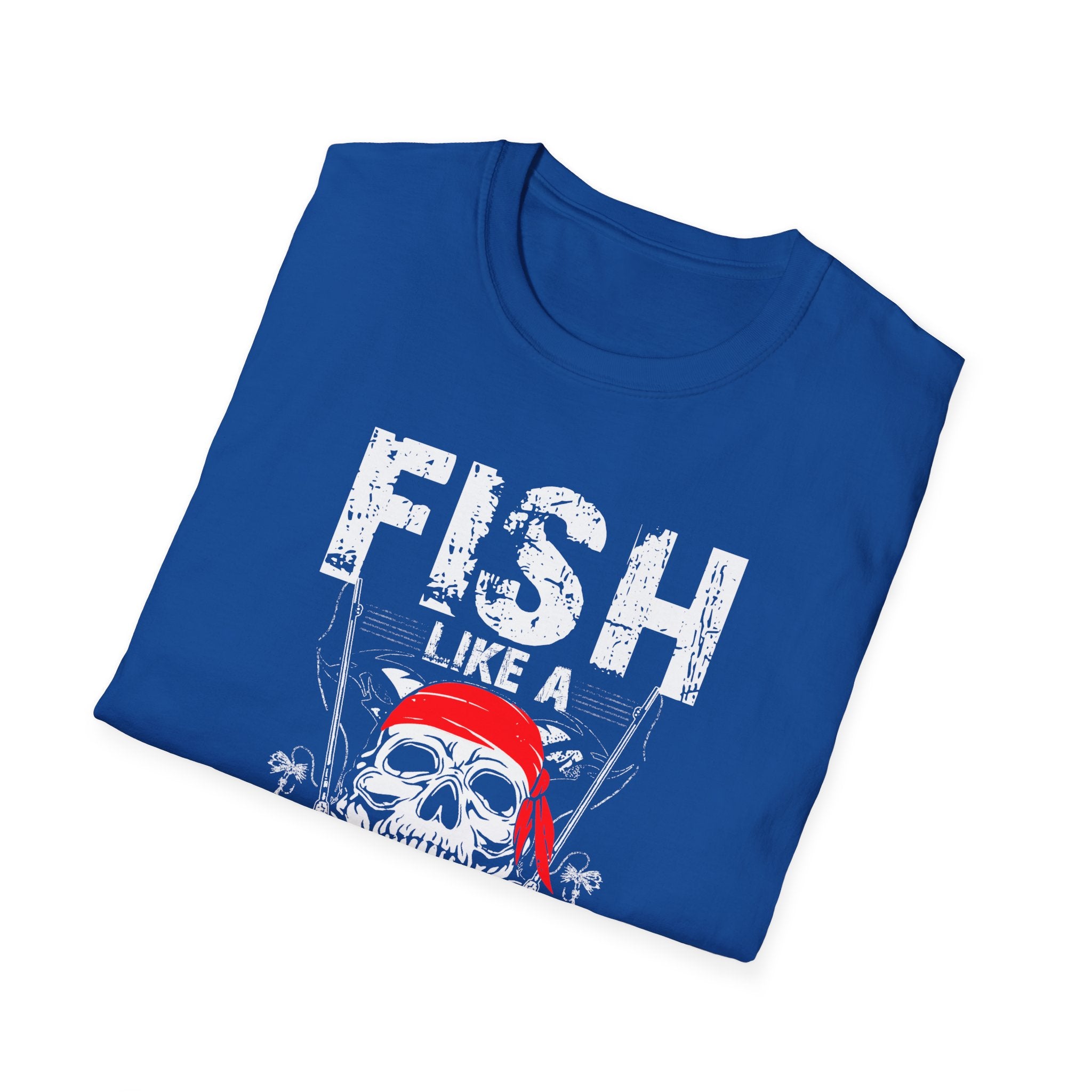 Fish Like a Pirate Unisex Softstyle T-Shirt - Perfect for Fishing Enthusiasts!