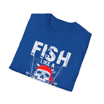 Fish Like a Pirate Unisex Softstyle T-Shirt - Perfect for Fishing Enthusiasts!
