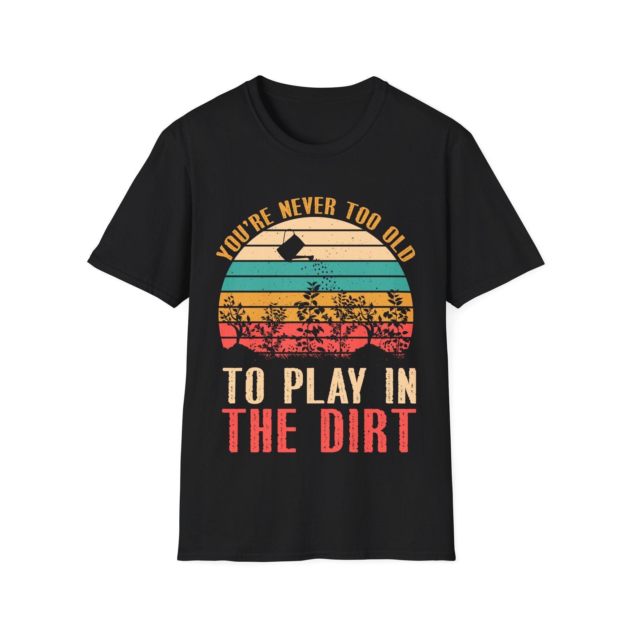 Vintage Play in the Dirt Unisex Softstyle T-Shirt - Fun Outdoor Gardening Tees for All Ages