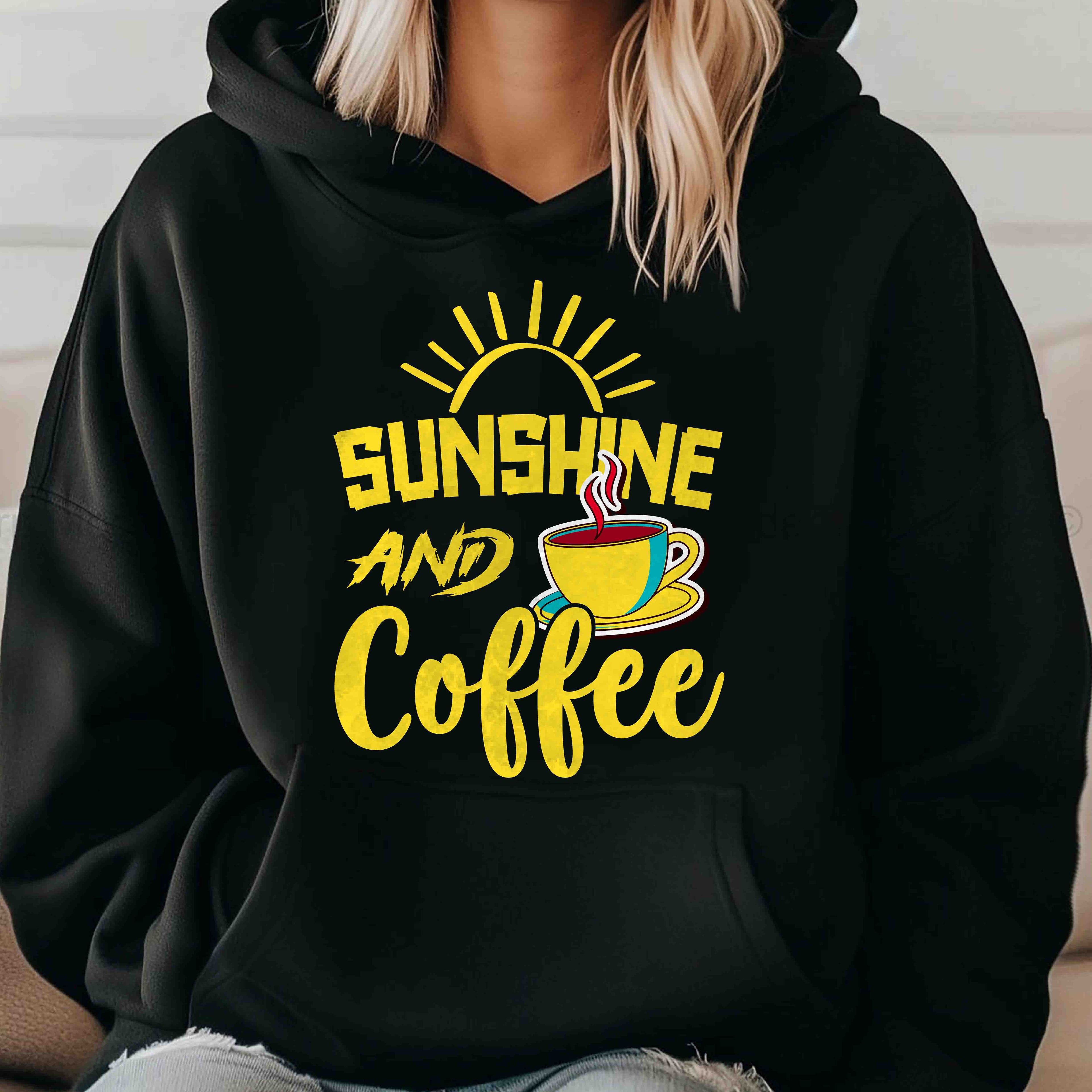 Sunshine and Coffee Hoodie, Cozy Unisex Sweatshirt for Coffee Lovers, Perfect Gift for Birthdays, Relaxation, and Brunch